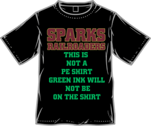 Load image into Gallery viewer, Sparks-Student-Black T-Shirt NOT ALLOWED TO BE USED FOR PE