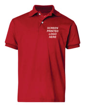 Load image into Gallery viewer, Mariposa Screen Print Red Polo 054y