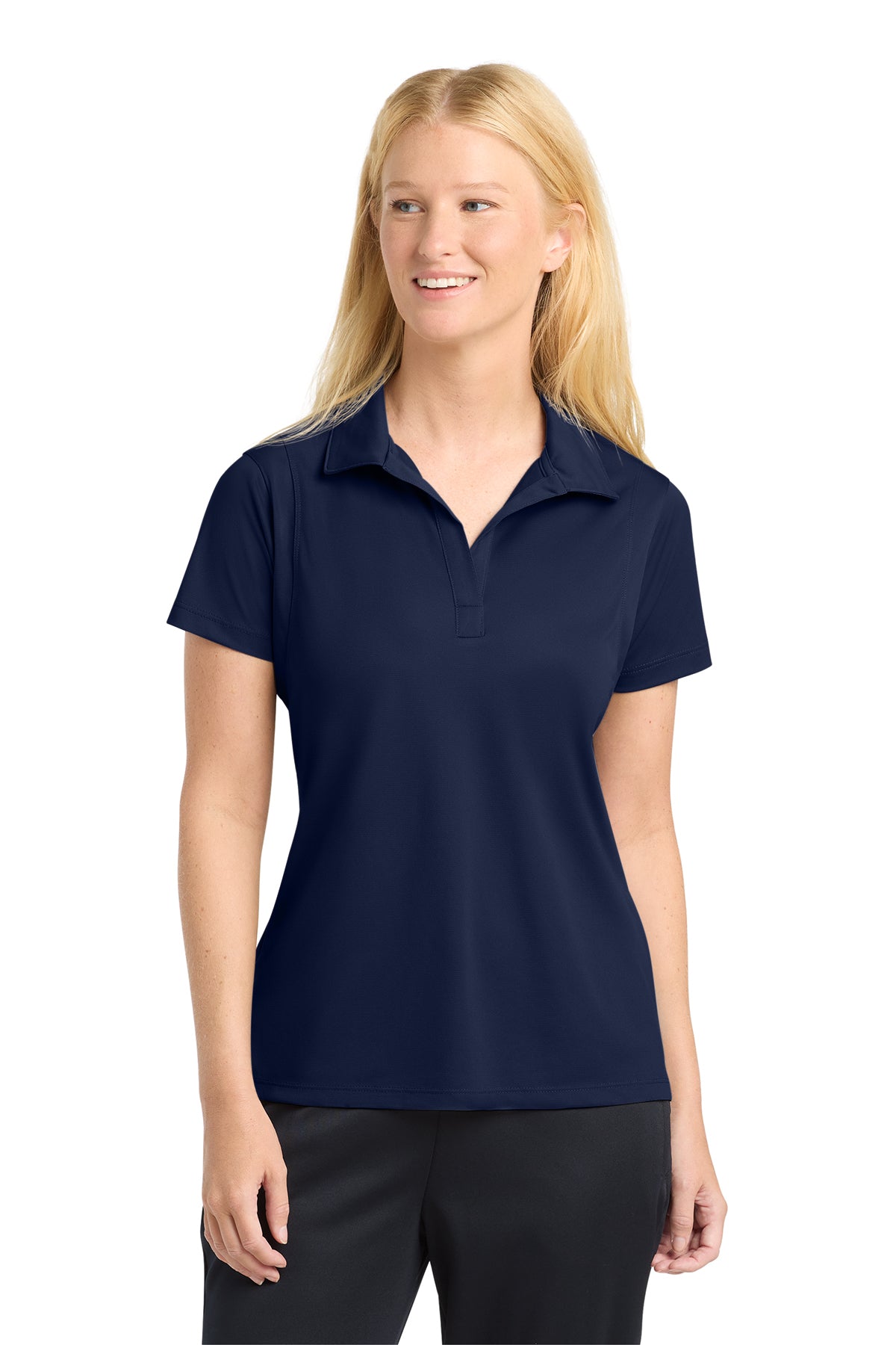 Swope Navy Polyester Polo Female Fit