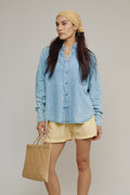 Catalina Shirt in Light Wash Summer Denim