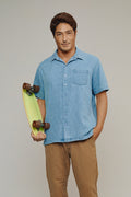Padaro Shirt in Light Wash Summer Denim