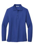 Load image into Gallery viewer, Long Sleeve Royal Women's Polo (Blank or Add Logo)