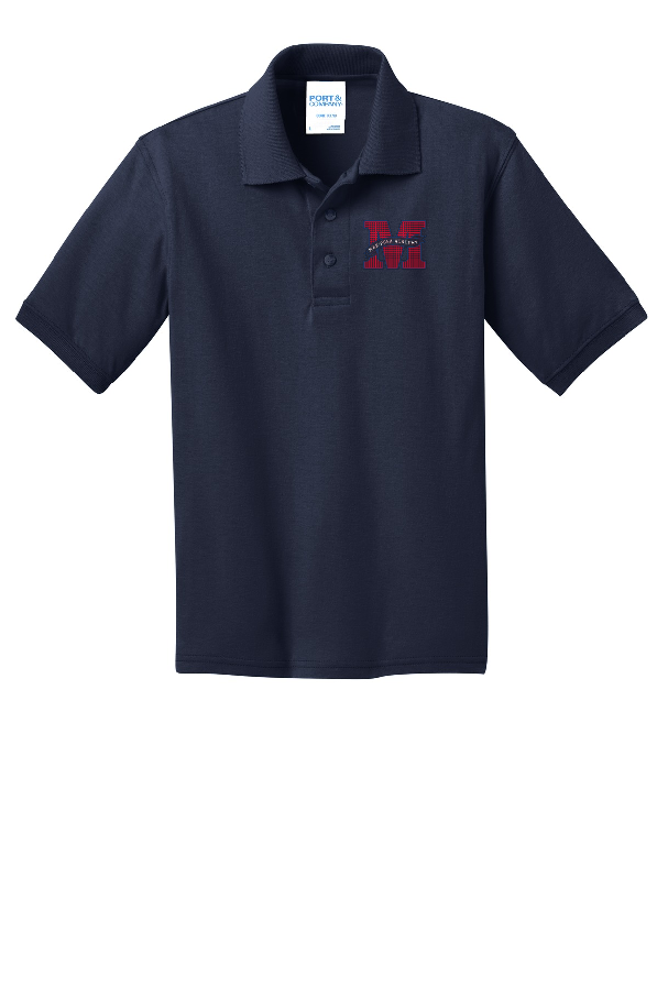 Mariposa Screen Print Navy Polo