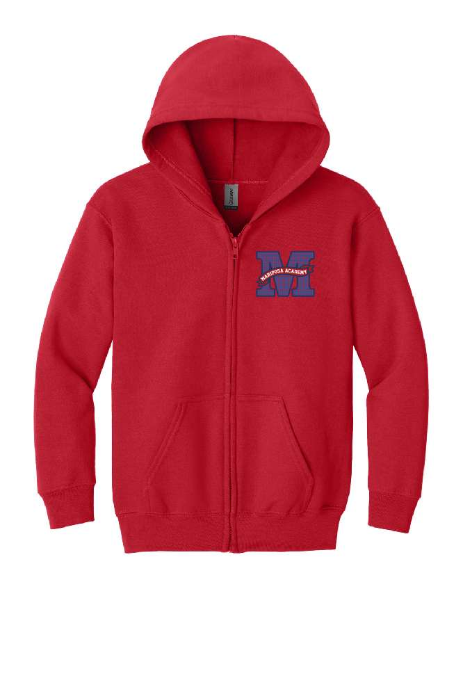 Mariposa EMBROIDERED Red Zipper Sweatshirt