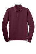 Long Sleeve Maroon Men's Polo (Blank or Add Logo)