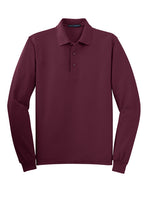 Load image into Gallery viewer, Long Sleeve Maroon Men's Polo (Blank or Add Logo)