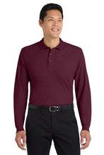 Load image into Gallery viewer, Long Sleeve Maroon Men's Polo (Blank or Add Logo)
