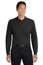 Load image into Gallery viewer, Long Sleeve Black Men's Polo (Blank or Add Logo)
