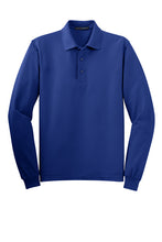 Load image into Gallery viewer, Long Sleeve Royal Men's Polo (Blank or Add Logo)