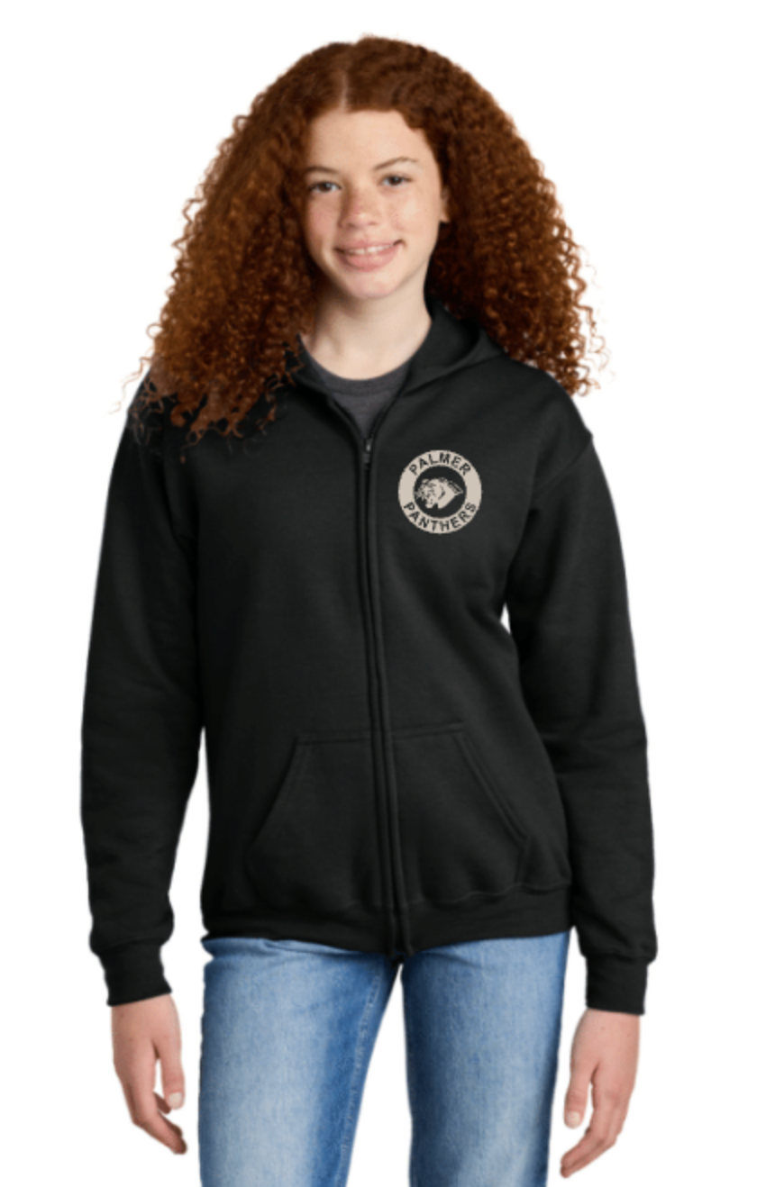 Virginia Palmer Black Zipper Sweatshirt