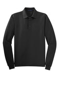 Long Sleeve Black Men's Polo (Blank or Add Logo)