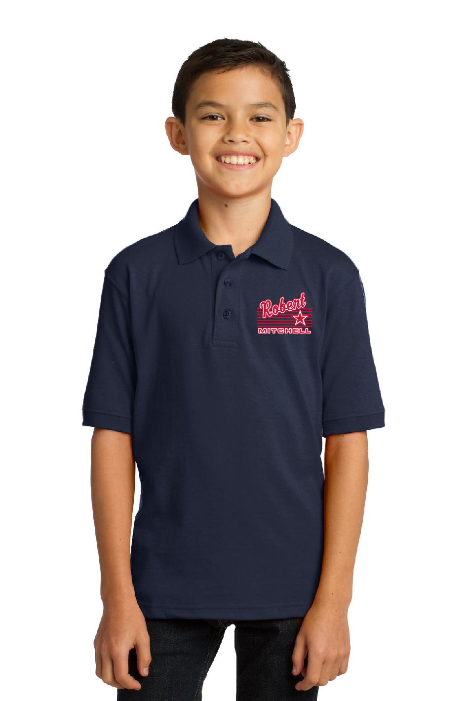 Robert Mitchell Navy Polo
