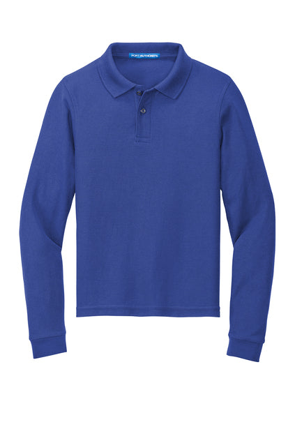 Long Sleeve Royal Youth Polo (Blank or Add Logo)