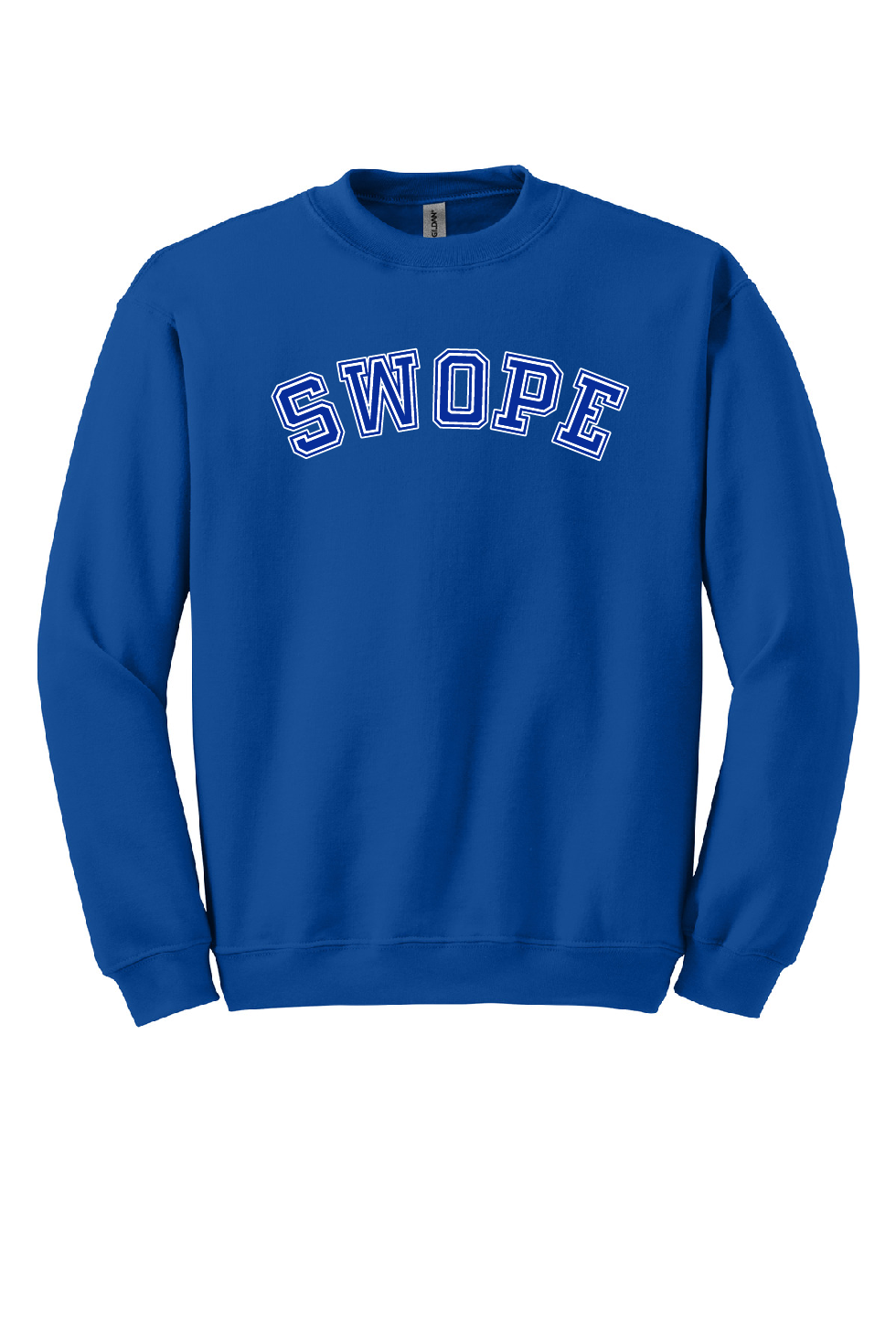 Swope Middle School Royal Crew Blue Letters