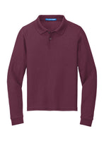 Load image into Gallery viewer, Long Sleeve Maroon Youth Polo (Blank or Add Logo)