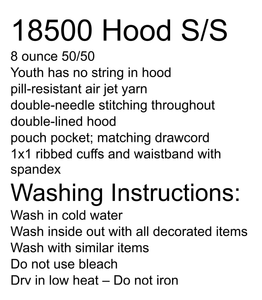 School Uniforms Sizing and Washing Instructions