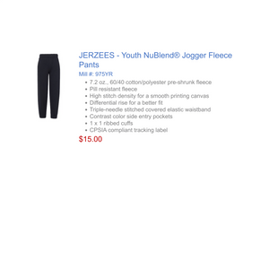 Jerzee Youth Jogger Pant