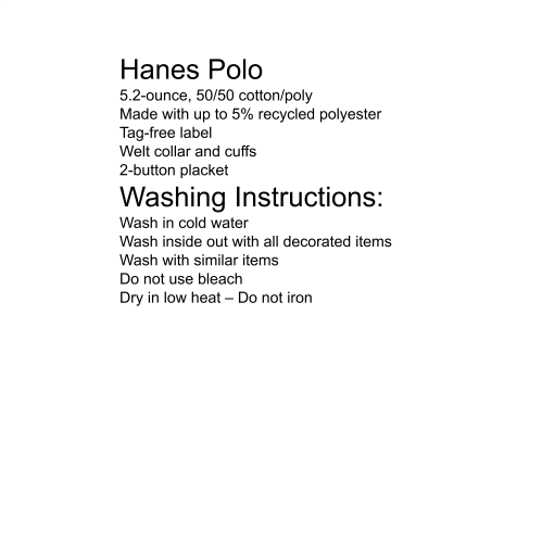 School Uniform Sizing and Washing Instructions