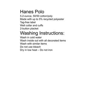school uniform sizing and washing instructions