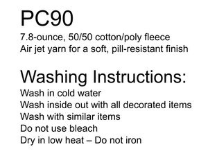 Mariposa School Crewneck and washing instructions