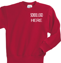 Load image into Gallery viewer, Mariposa Red Crewneck Sweatshirt School Uniform